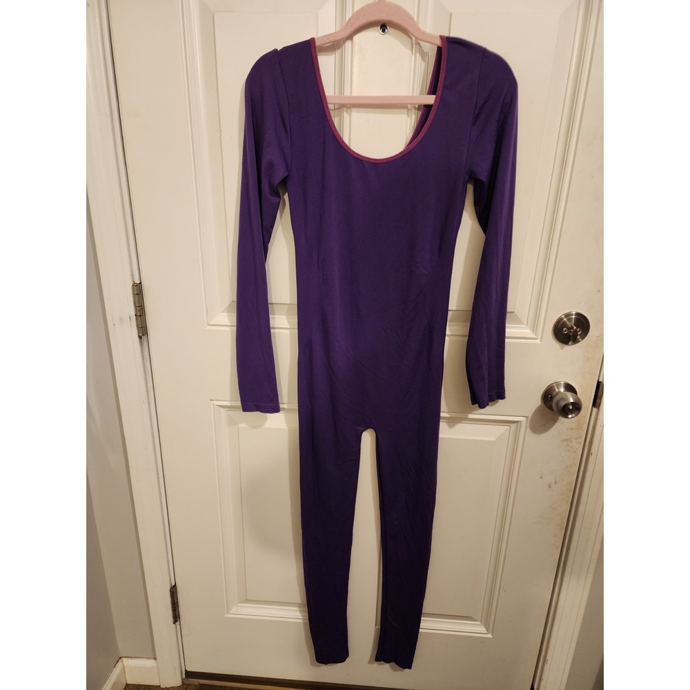 Dodo Jumpsuit Purple Long Sleeve Scoop Neck One-Piece One Size Stretchy‎